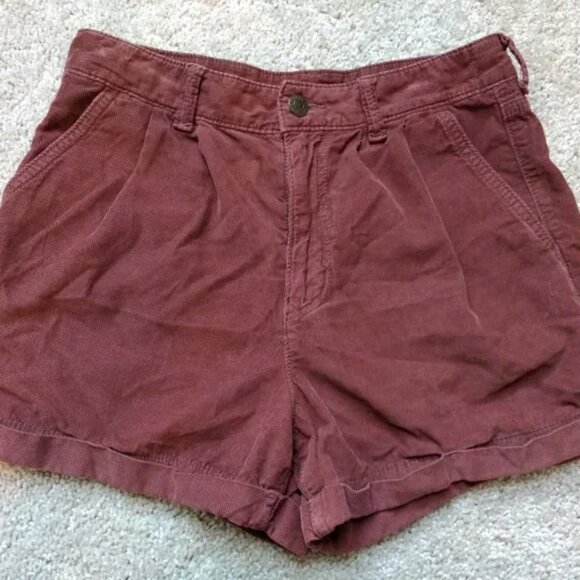 American Eagle Outfitters Pants - American Eagle Outfitters High Waist Shorts - Burgundy